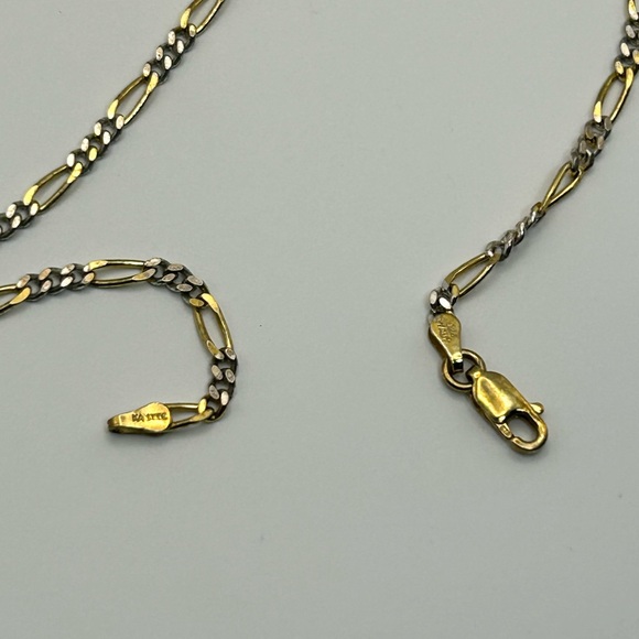 925 Silver Anklet Italy KA 1772 Stamped Very Dainty Two-tone Oval Link - Picture 8 of 8